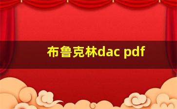 布鲁克林dac pdf